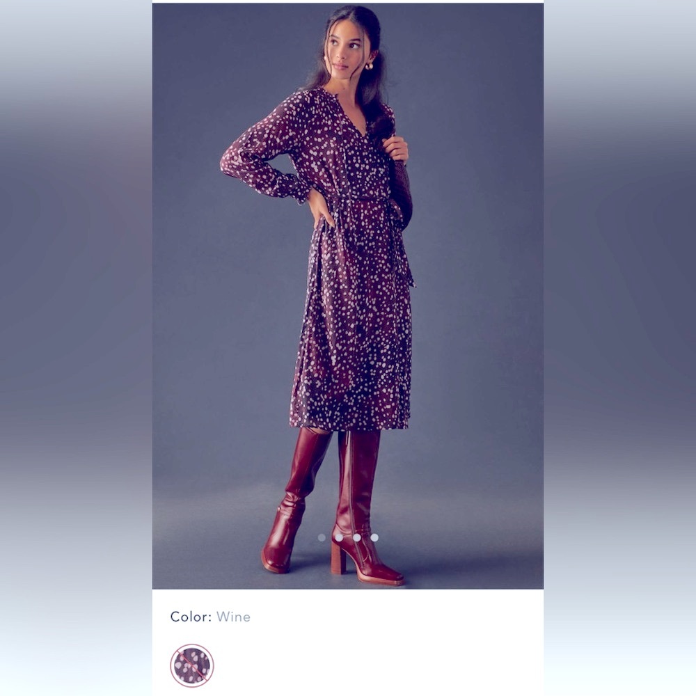 Cloth and Stone midi dress in Wine. Size L. EUC, rarely worn.